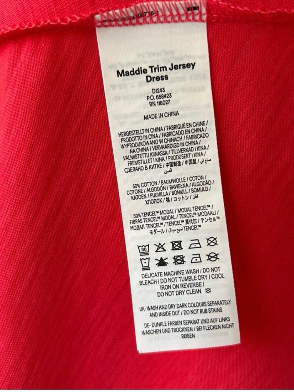 Boden Maddie Trim Jersey Dress Pink NWT Size 16-18 - Picture 8 of 9